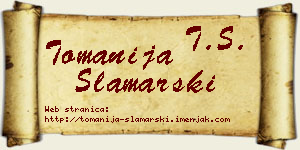 Tomanija Slamarski vizit kartica